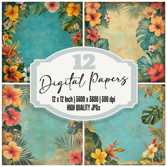 Tropical Bloom Digital Paper Pack (DDD004087)