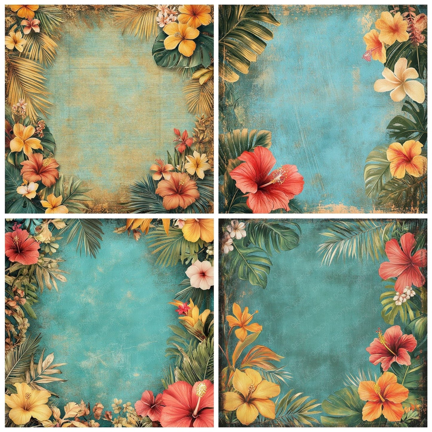Tropical Bloom Digital Paper Pack (DDD004087)
