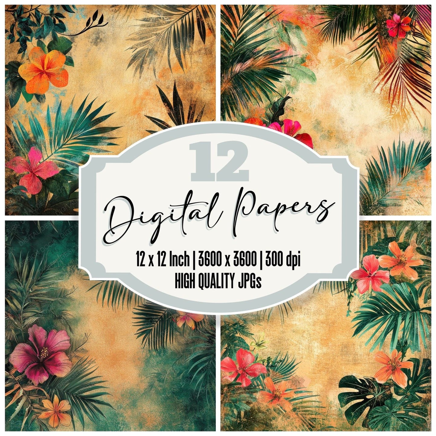 Tropical Bloom Canopy Digital Paper Pack (DDD004088)