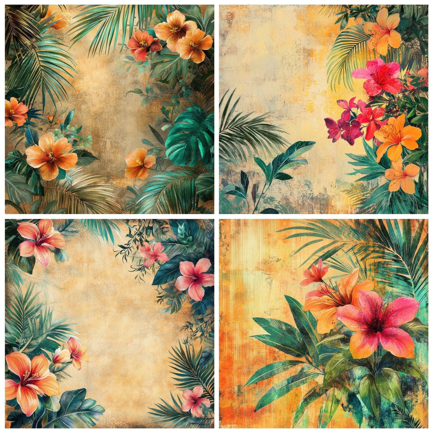 Tropical Bloom Canopy Digital Paper Pack (DDD004088)