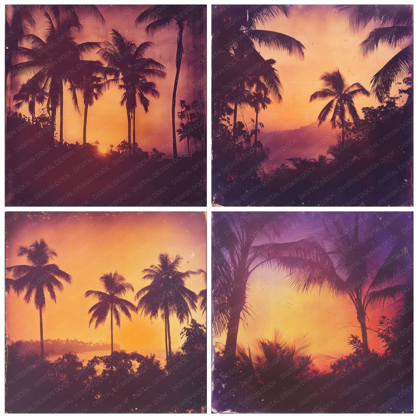 Tropical Dusk Palms Digital Paper Pack (DDD004090)
