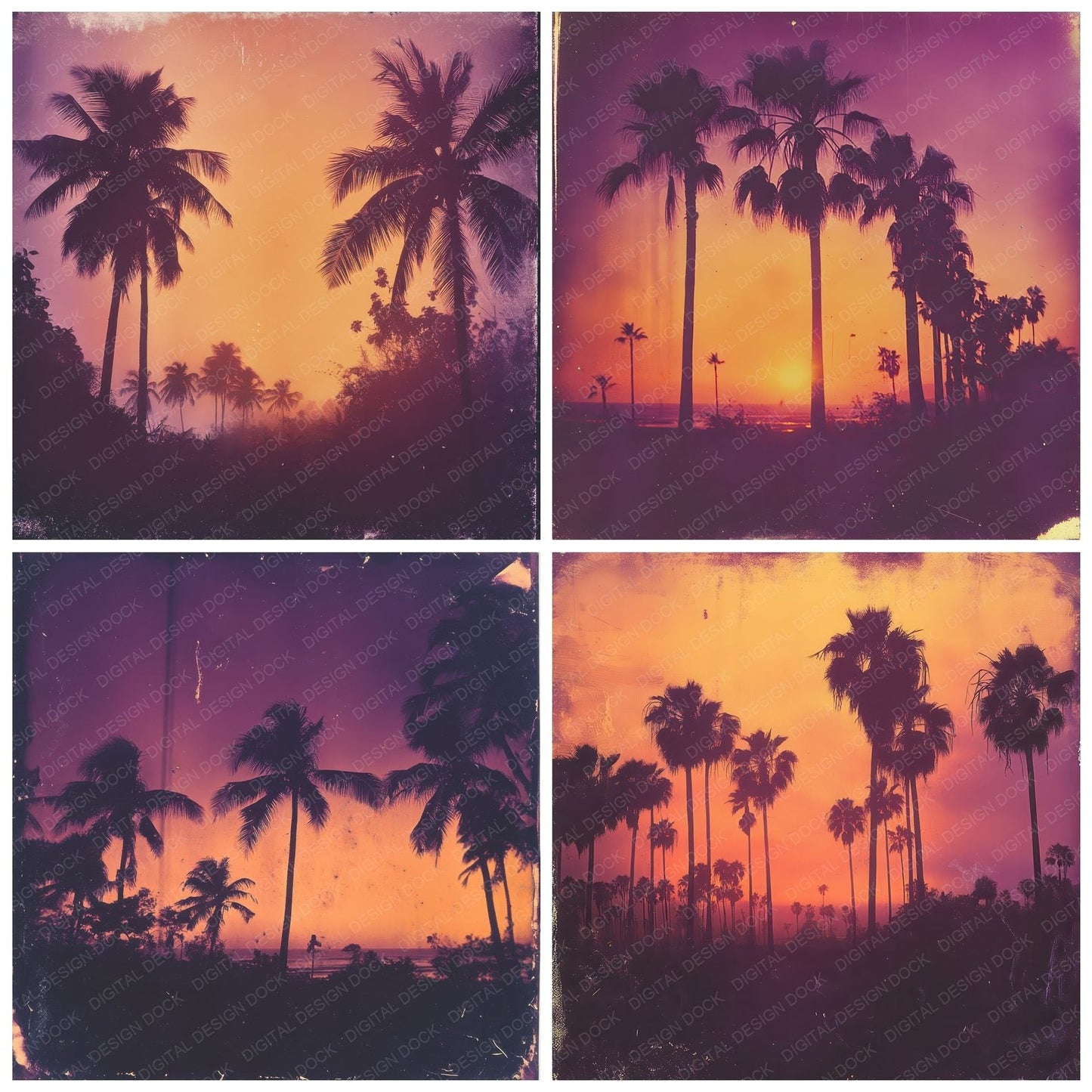 Tropical Dusk Palms Digital Paper Pack (DDD004090)