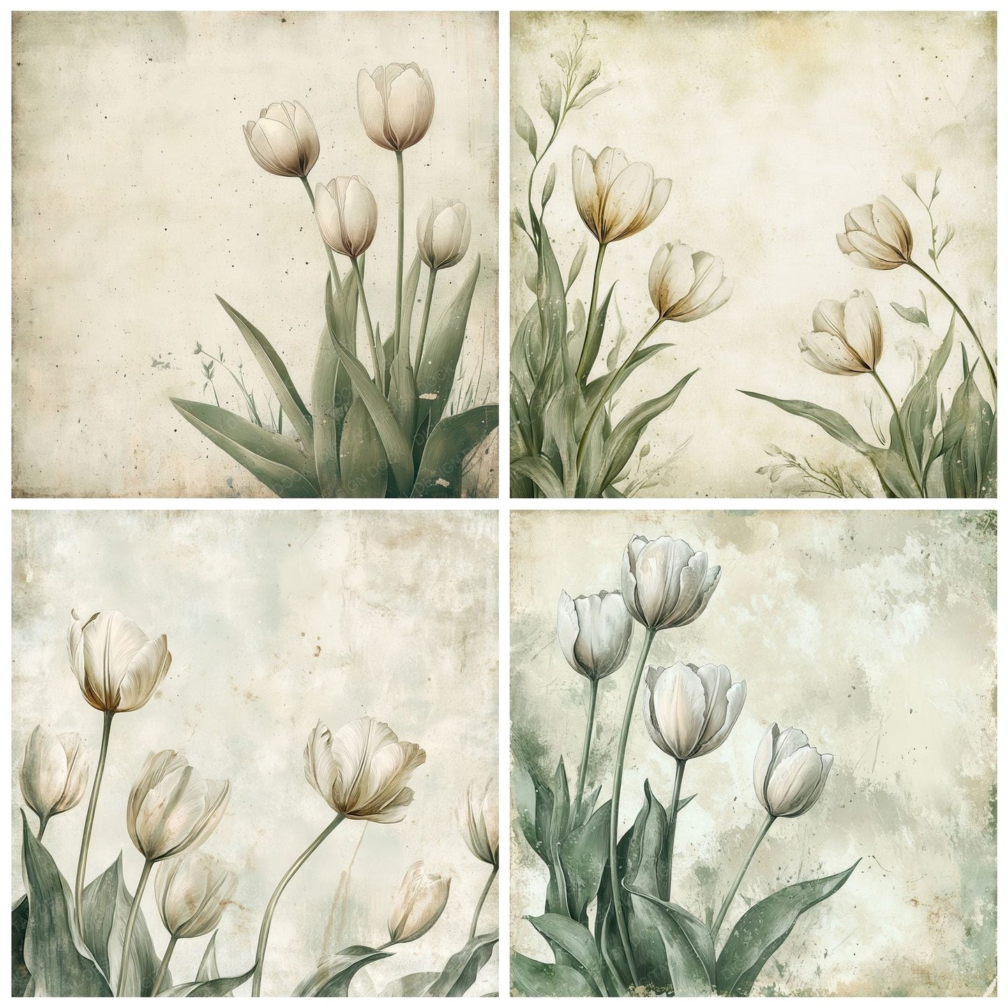 Tulip Sage Fold Digital Paper Pack (DDD004094)
