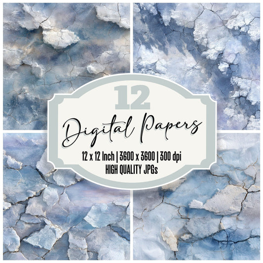 Tundra Ice Crack Frost Drift Digital Paper Pack (DDD004097)
