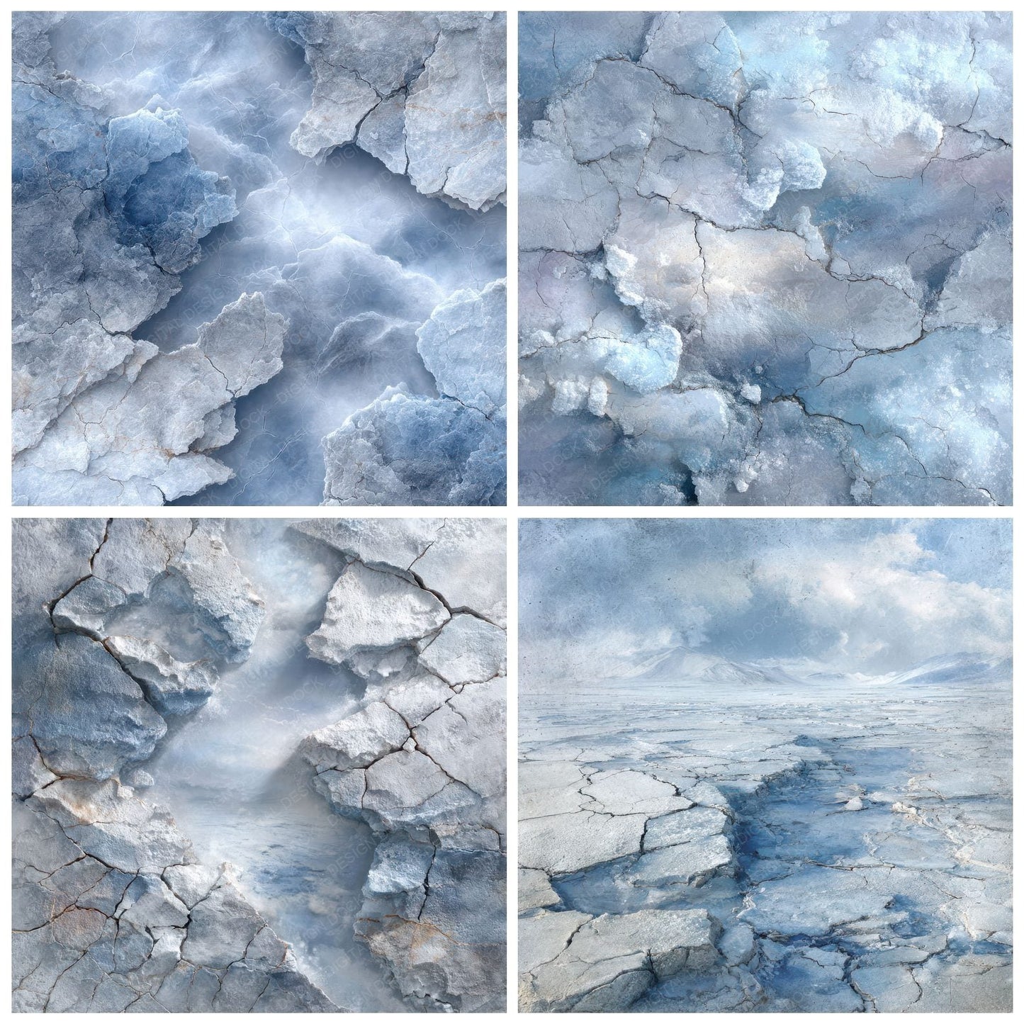 Tundra Ice Crack Frost Drift Digital Paper Pack (DDD004097)