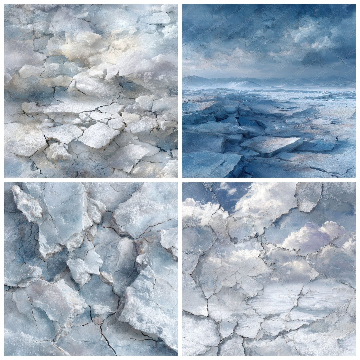 Tundra Ice Crack Frost Drift Digital Paper Pack (DDD004097)