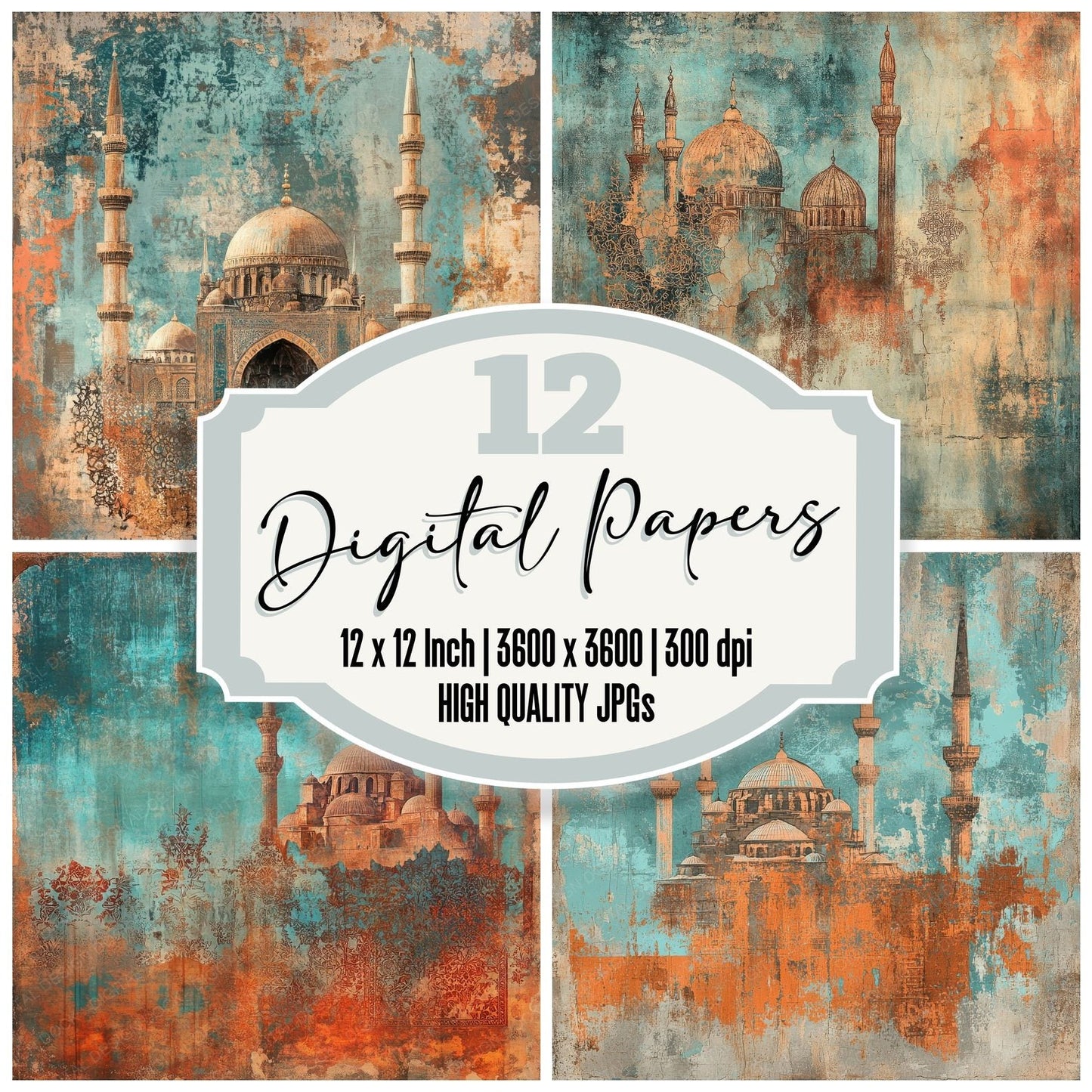 Turkey Mosaic Digital Paper Pack (DDD004098)