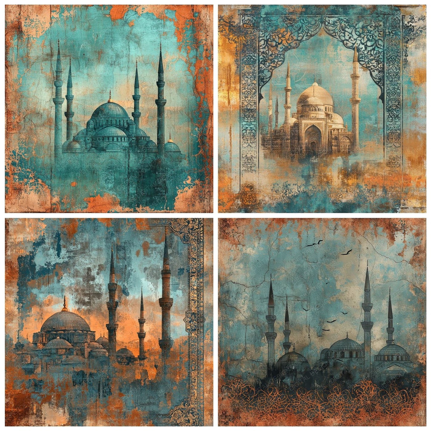 Turkey Mosaic Digital Paper Pack (DDD004098)