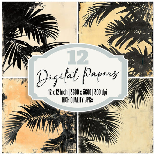 Twilight Palm Shadows Digital Paper Pack (DDD004107)