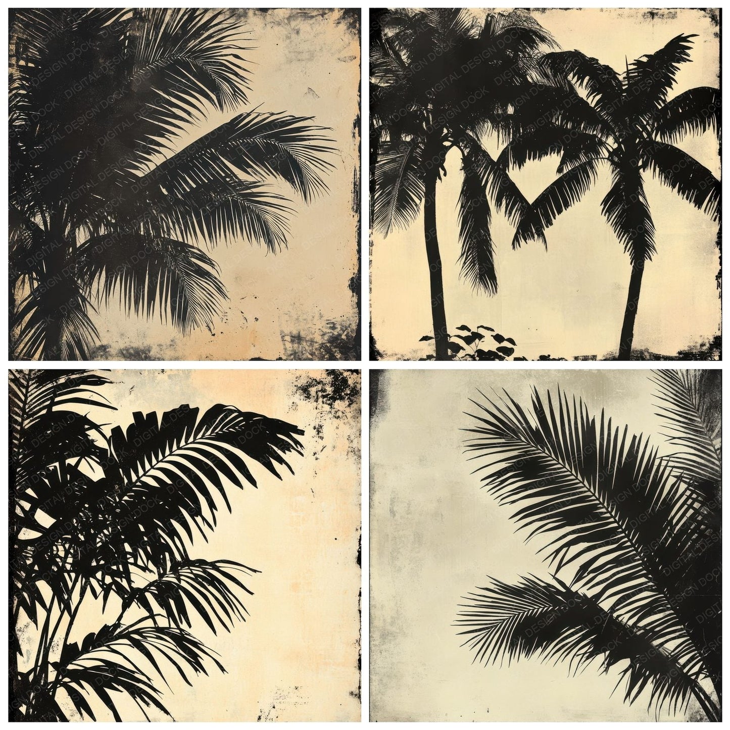 Twilight Palm Shadows Digital Paper Pack (DDD004107)