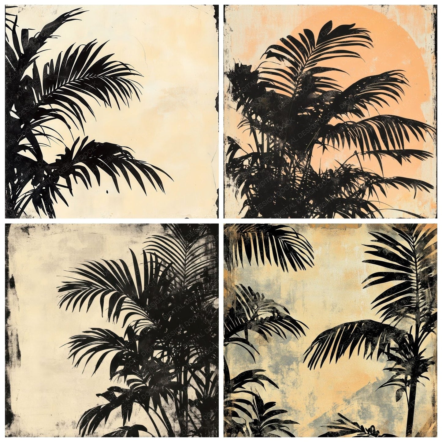 Twilight Palm Shadows Digital Paper Pack (DDD004107)