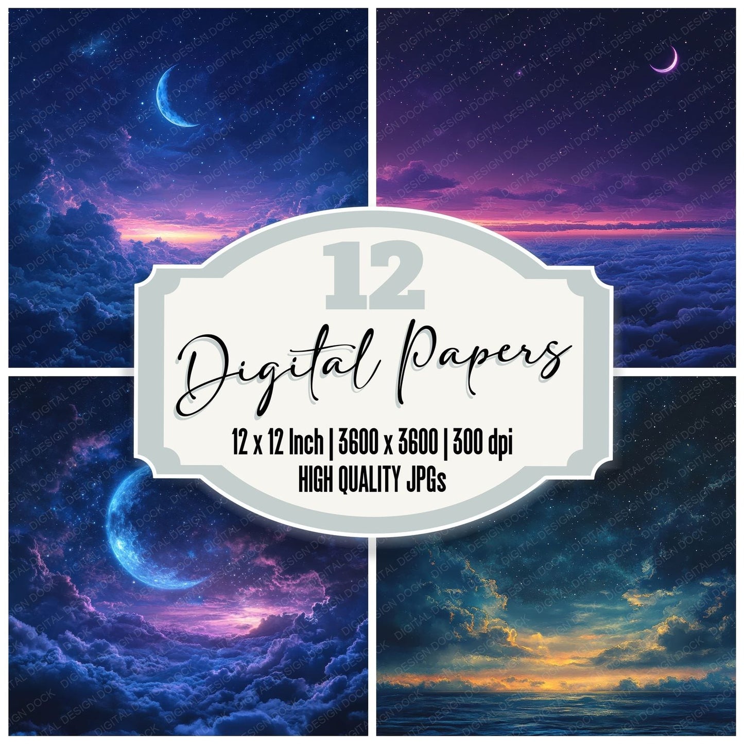 Twilight Star Cloud Digital Paper Pack (DDD004109)