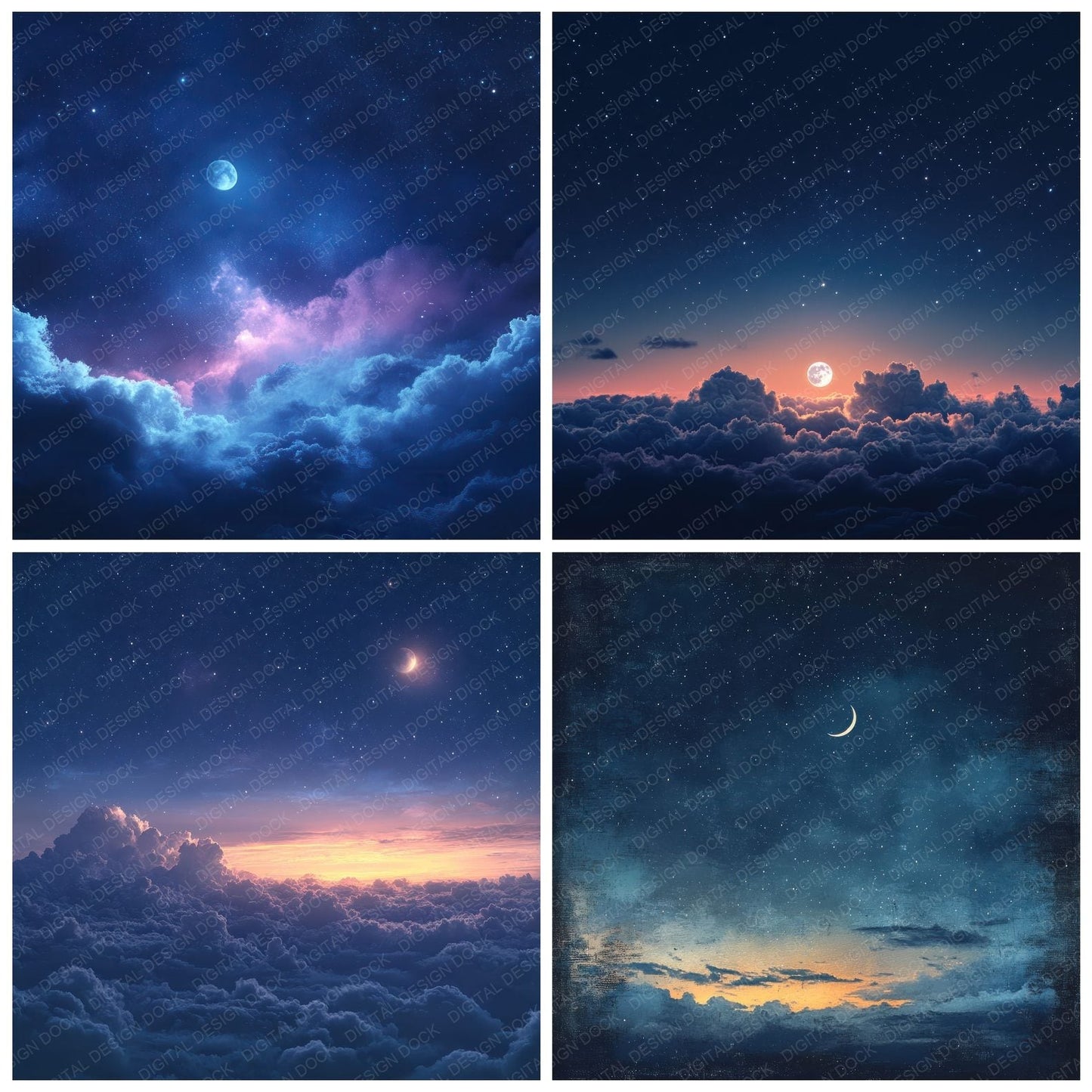 Twilight Star Cloud Digital Paper Pack (DDD004109)