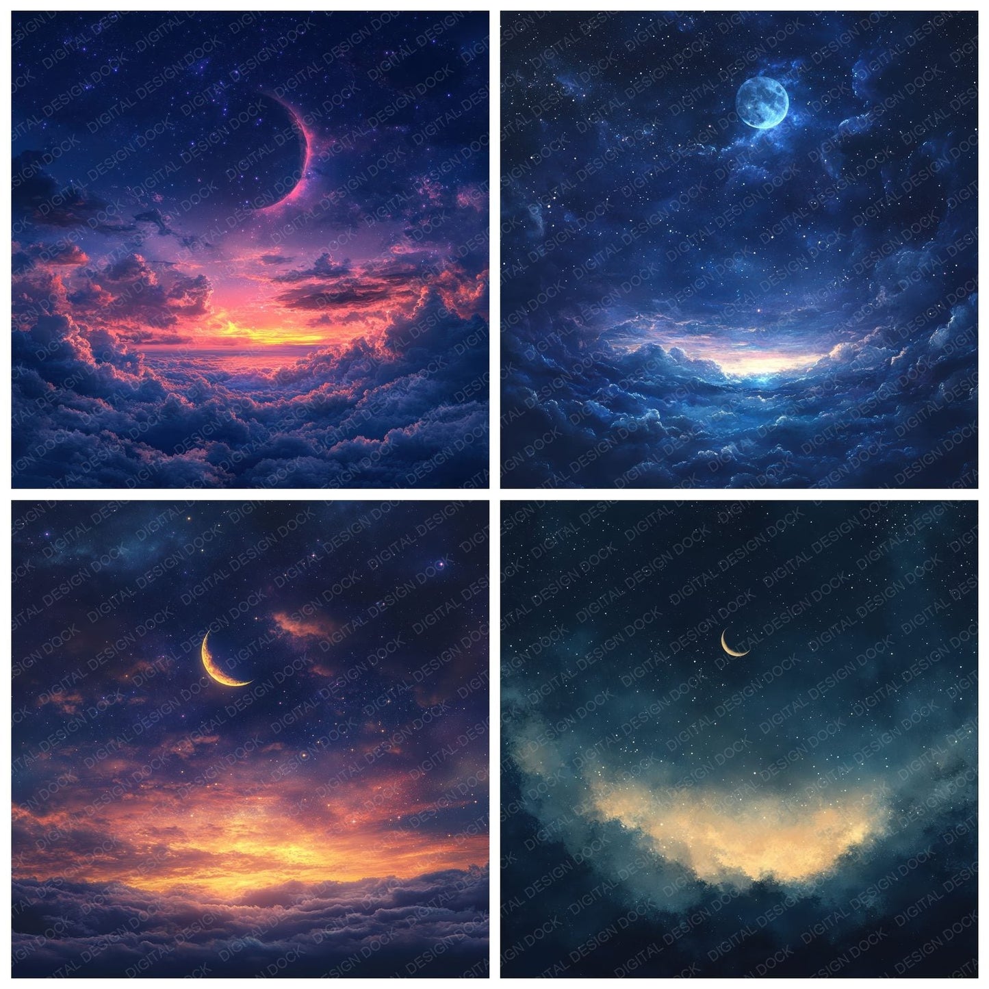 Twilight Star Cloud Digital Paper Pack (DDD004109)