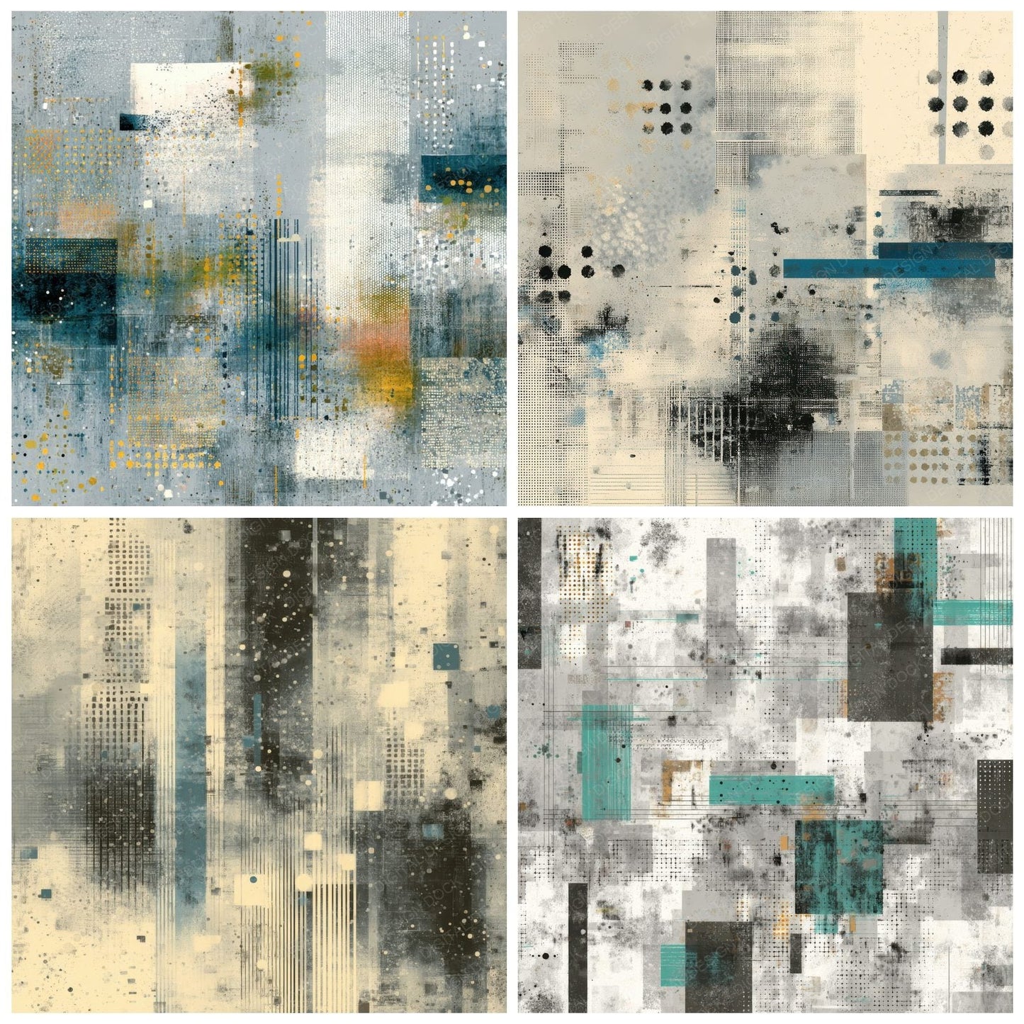 Type Fragment Roller Streak Matrix Digital Paper Pack (DDD004113)