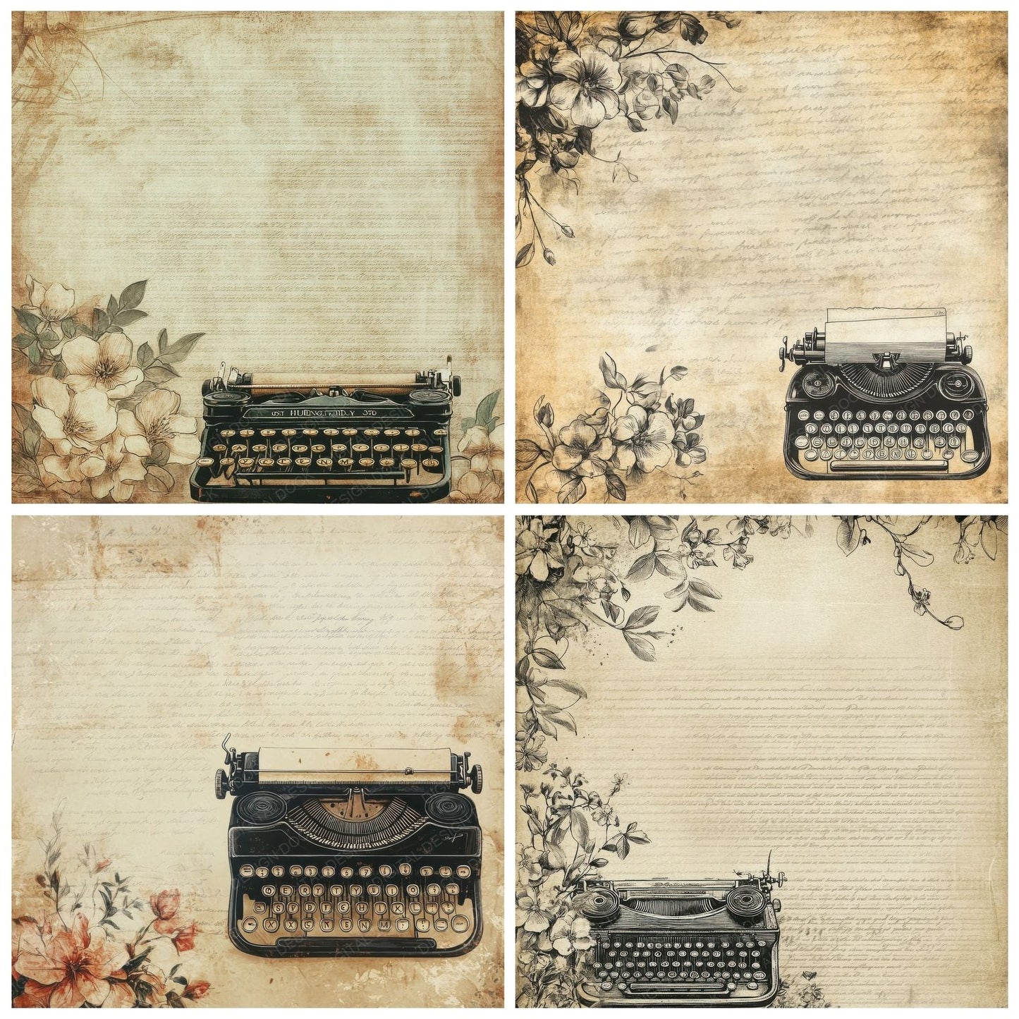 Typewriter Ink Paper Digital Paper Pack (DDD004115)