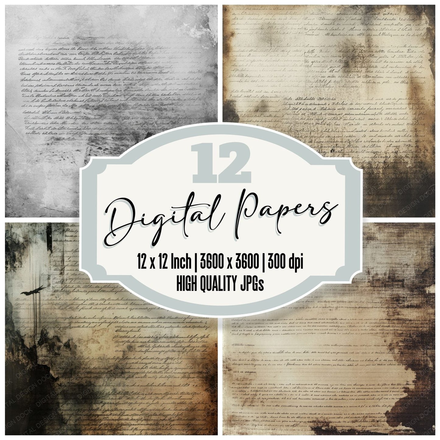 Typewriter Manuscript Background Digital Paper Pack (DDD004116)