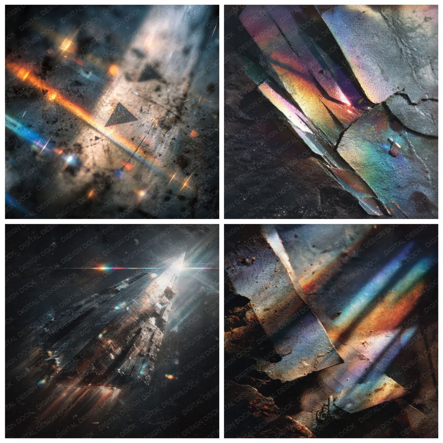 UFO Fragment Scratch Prism Symbol Digital Paper Pack (DDD004120)
