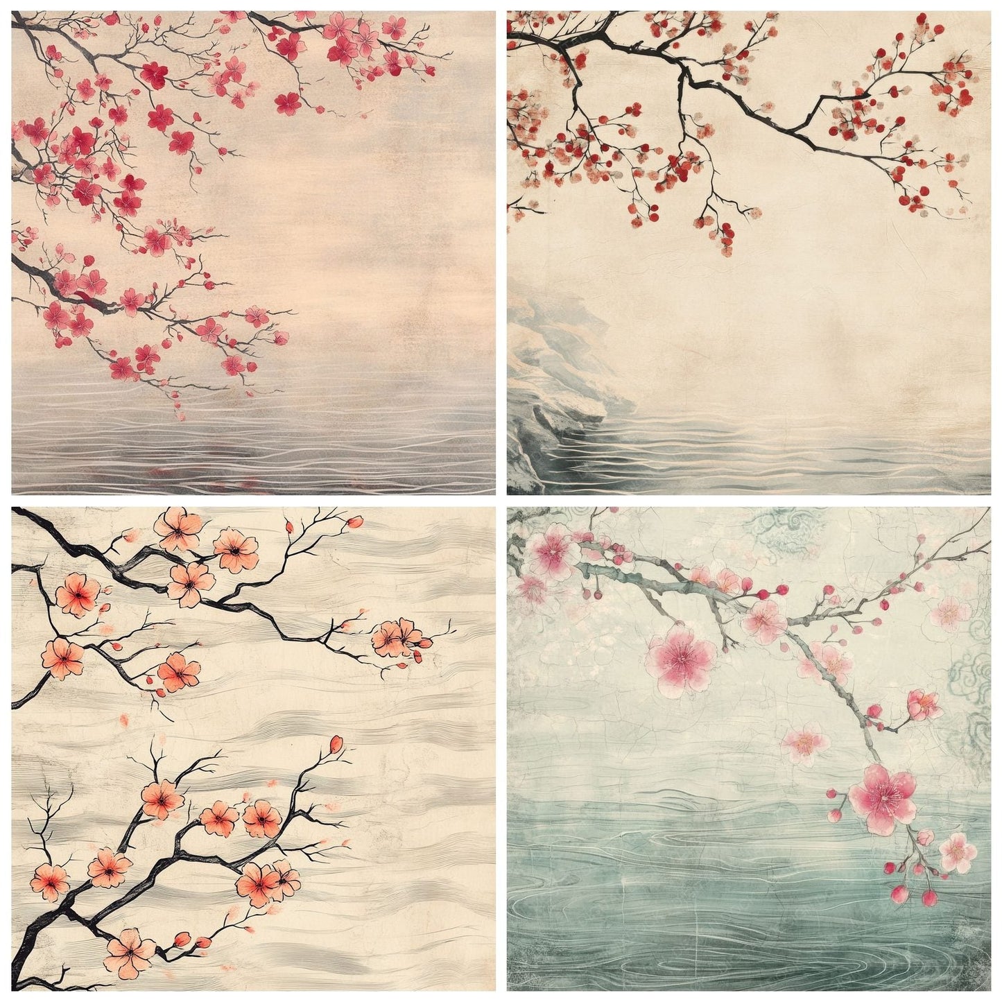 Ukiyo Blossom Drift Digital Paper Pack (DDD004121)