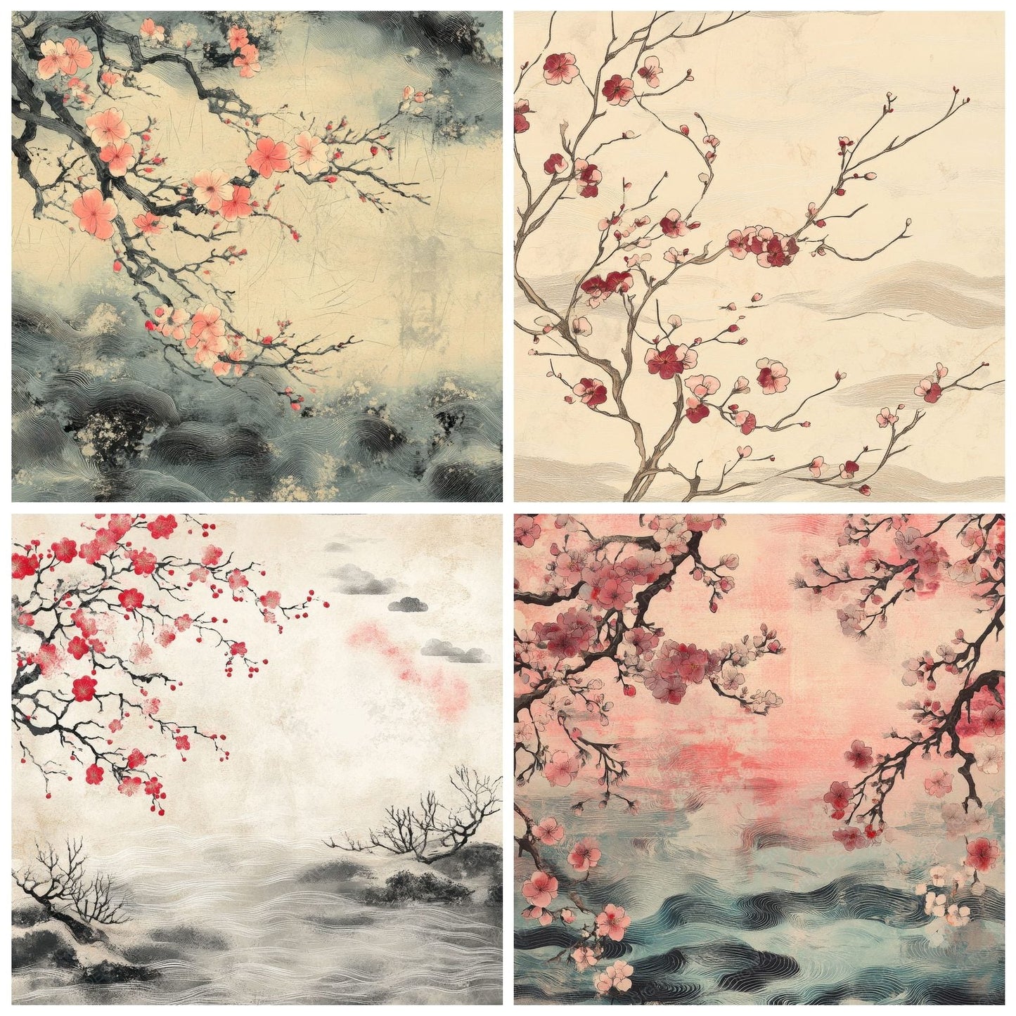 Ukiyo Blossom Drift Digital Paper Pack (DDD004121)