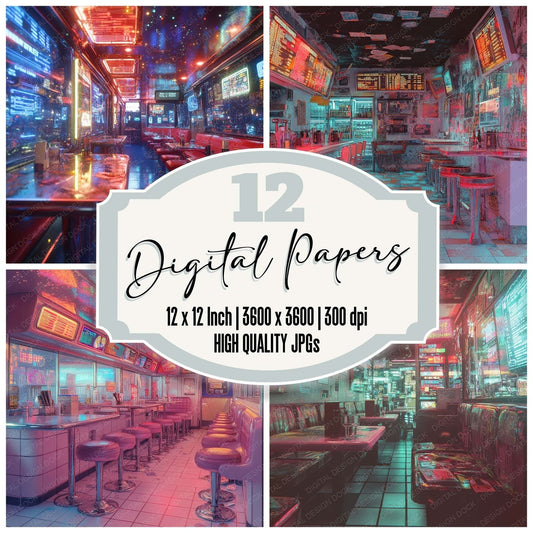 Vapor Diner Circuit Digital Paper Pack (DDD004137)