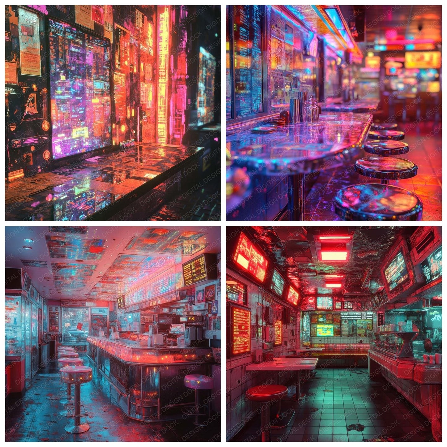 Vapor Diner Circuit Digital Paper Pack (DDD004137)