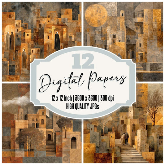 Varo Surreal Collage Sepia Fade Digital Paper Pack (DDD004139)