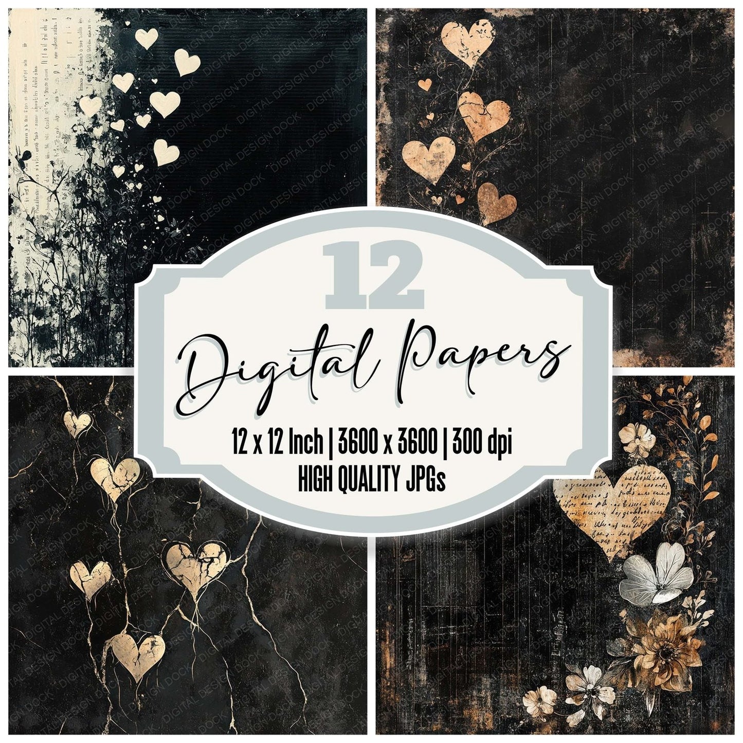 Velvet Ash Fracture Digital Paper Pack (DDD004141)