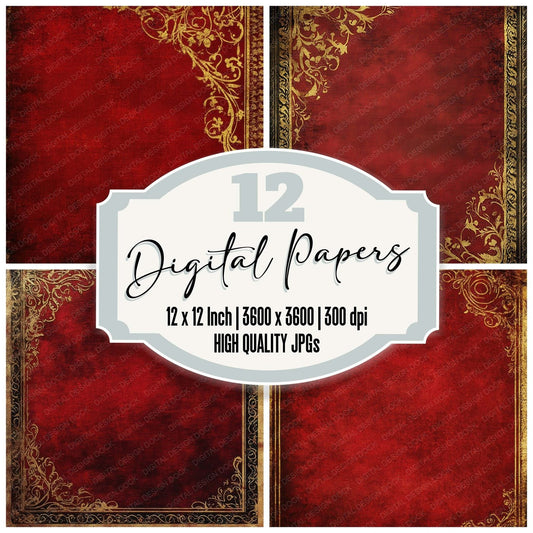 Velvet Gold Embroidery Digital Paper Pack (DDD004143)