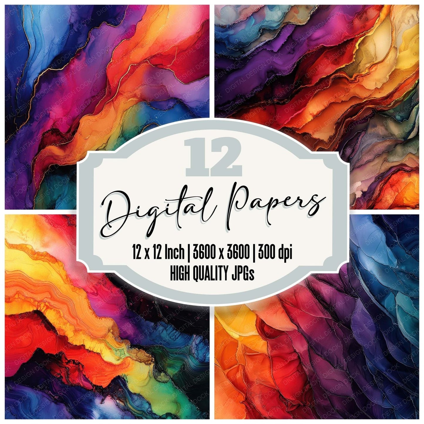 Velvet Ink Cascade Digital Paper Pack (DDD004144)