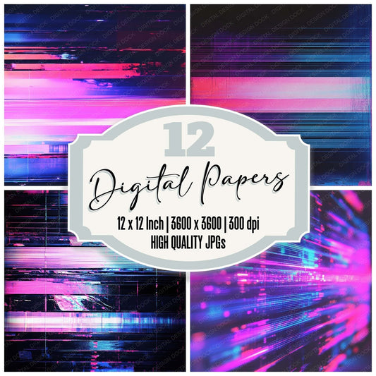 VHS Glitch Digital Paper Pack (DDD004146)