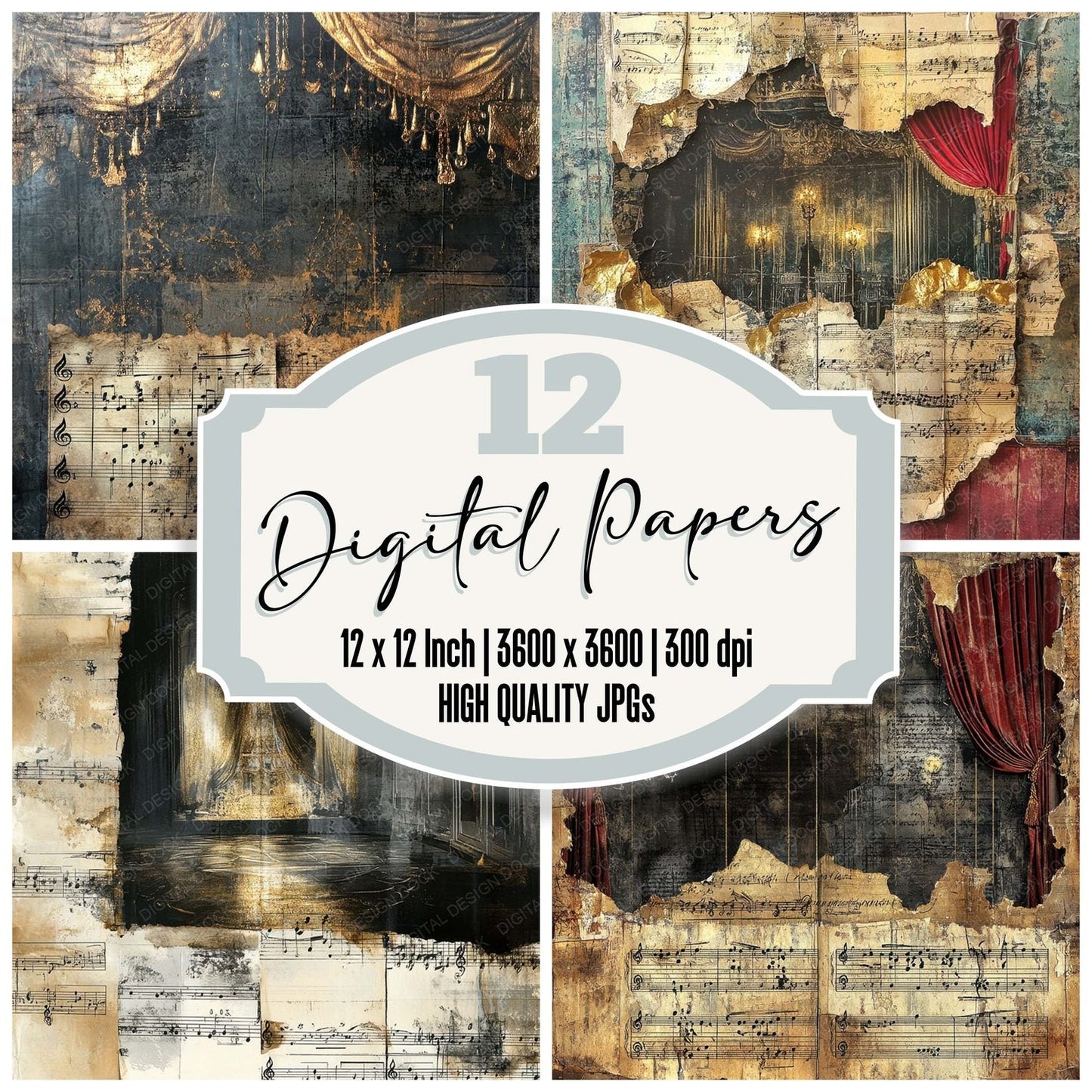 Velvet Stage Collapse Digital Paper Pack (DDD004153)