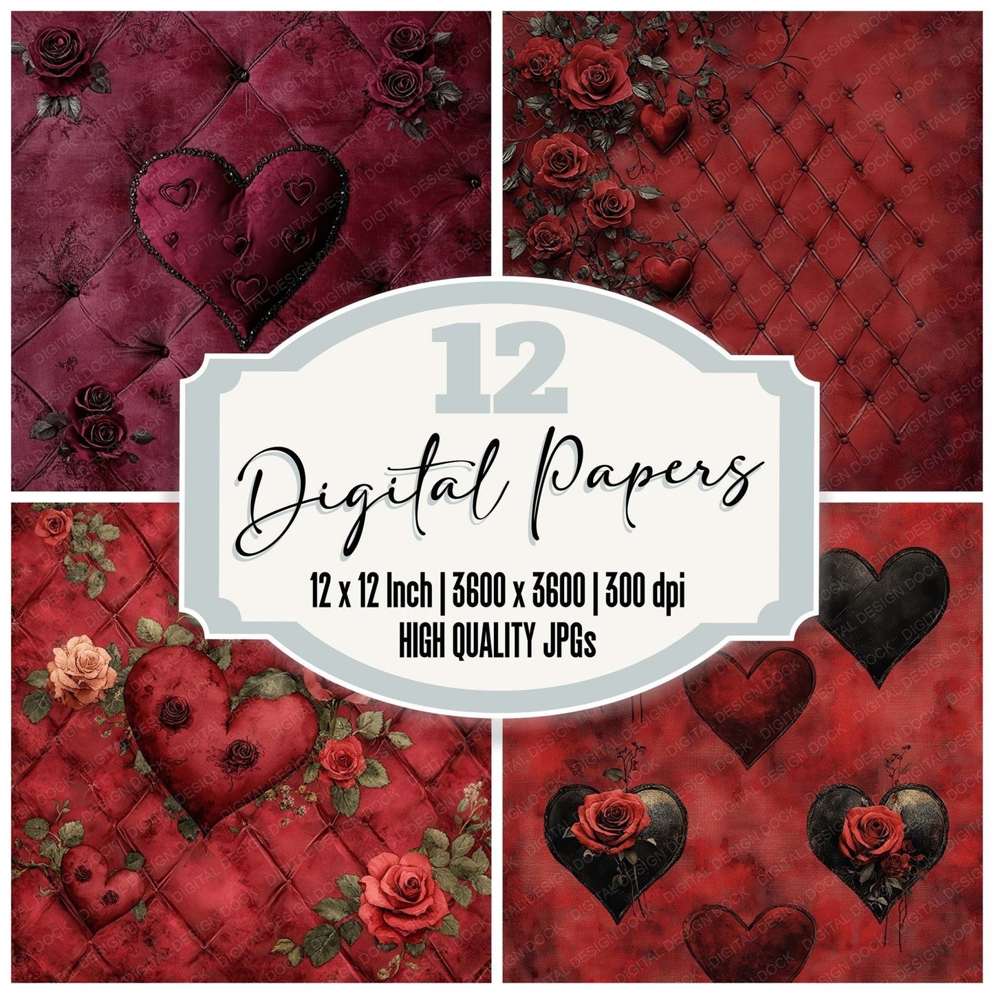 Velvet Stitch Passion Digital Paper Pack (DDD004154)