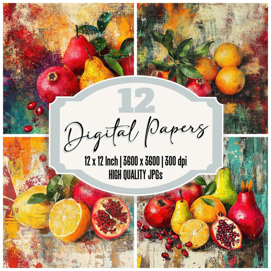 Vibrant Fruit Brush Digital Paper Pack (DDD004160)