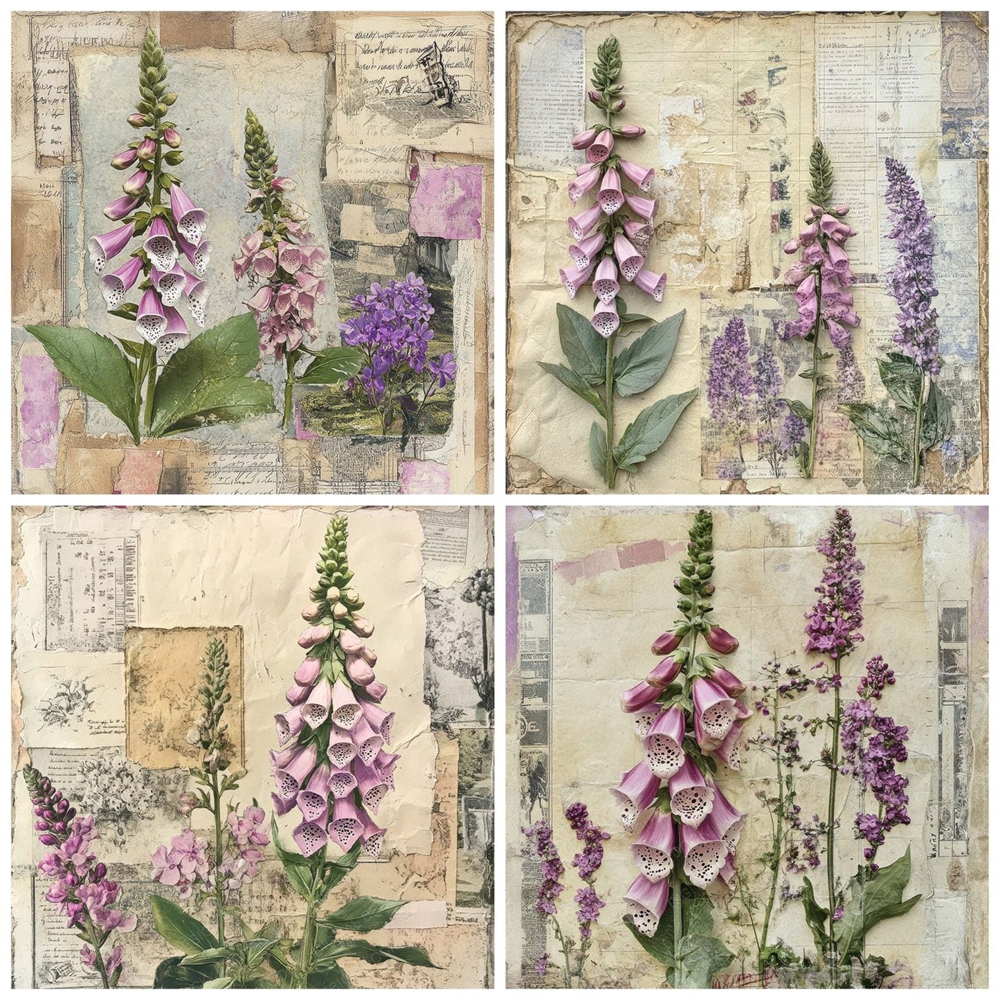 Victorian Decoupage Almanac Flora Digital Paper Pack (DDD004163)