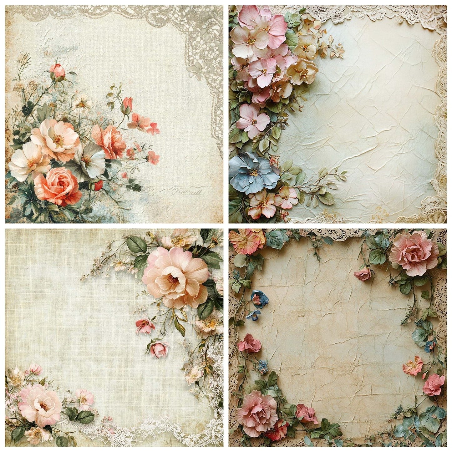 Victorian Decoupage Ballroom Lace Digital Paper Pack (DDD004165)