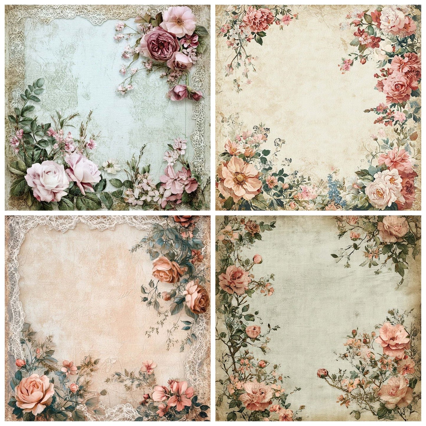 Victorian Decoupage Ballroom Lace Digital Paper Pack (DDD004165)