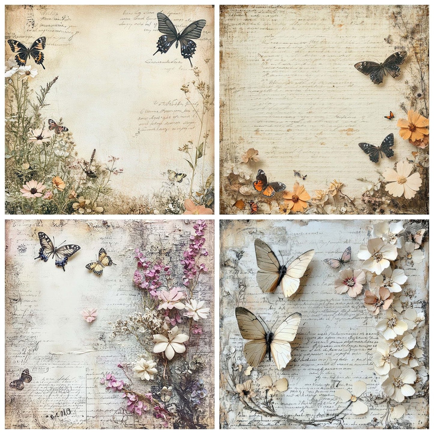 Victorian Decoupage Butterfly Press Digital Paper Pack (DDD004173)
