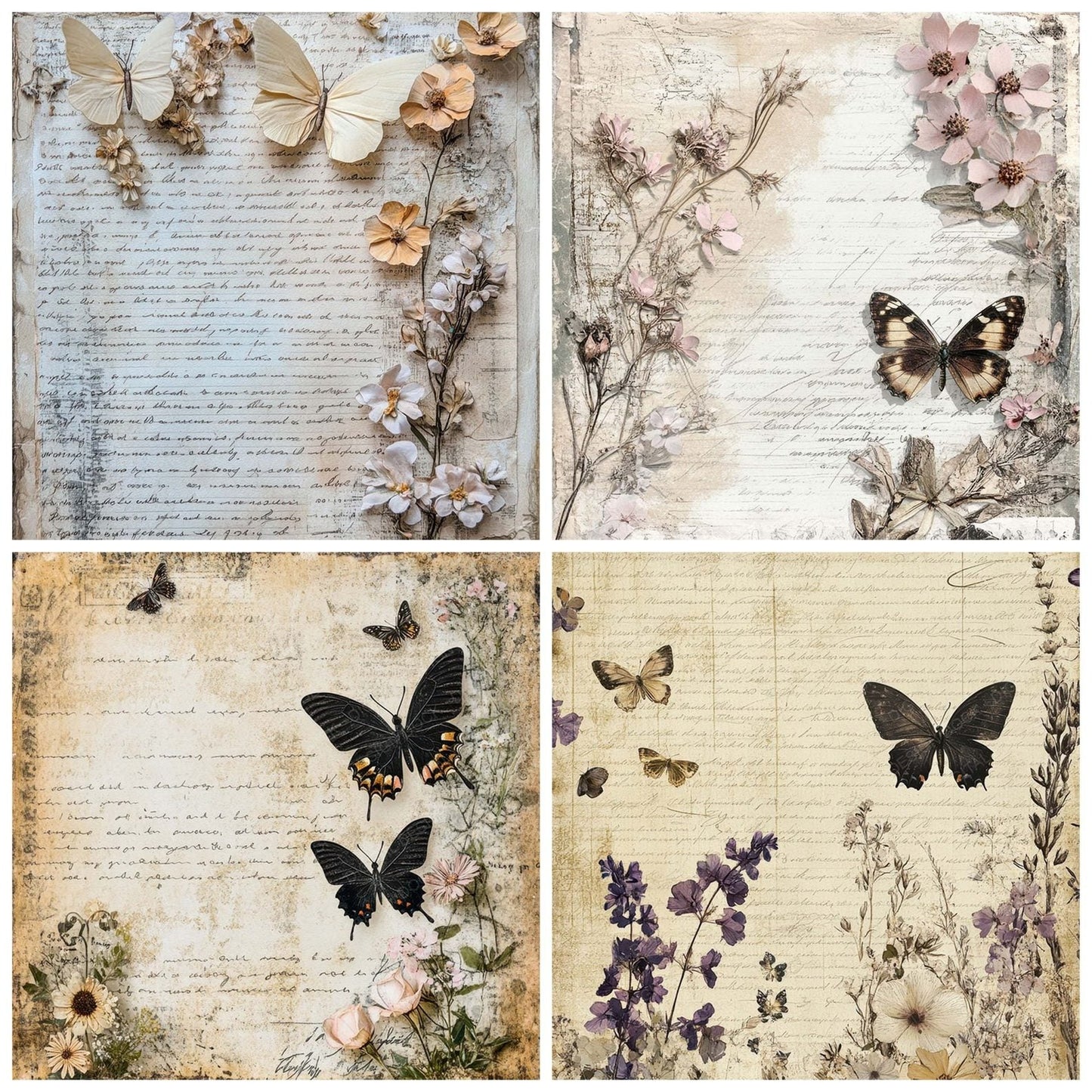 Victorian Decoupage Butterfly Press Digital Paper Pack (DDD004173)