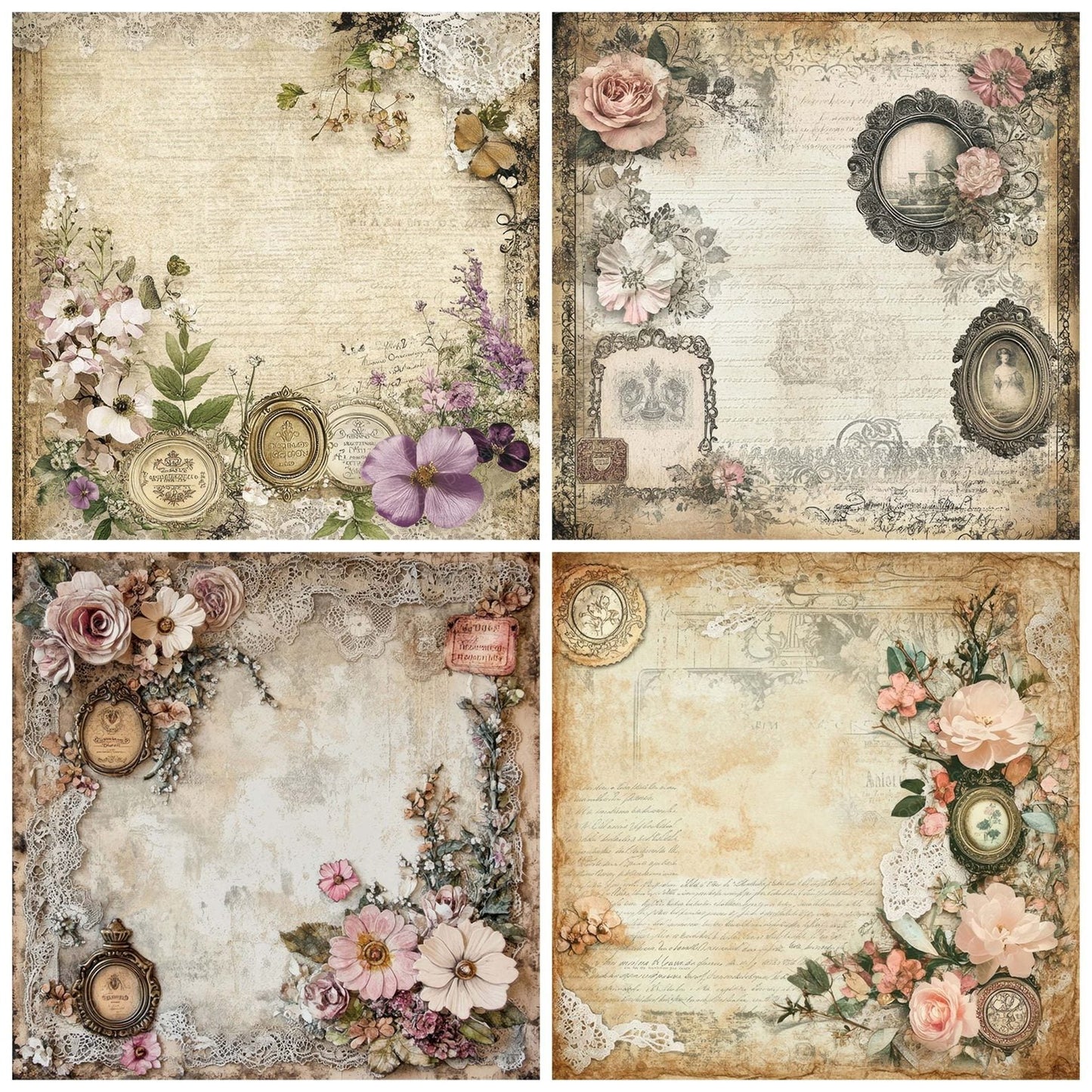 Victorian Decoupage Perfume Label Digital Paper Pack (DDD004199)