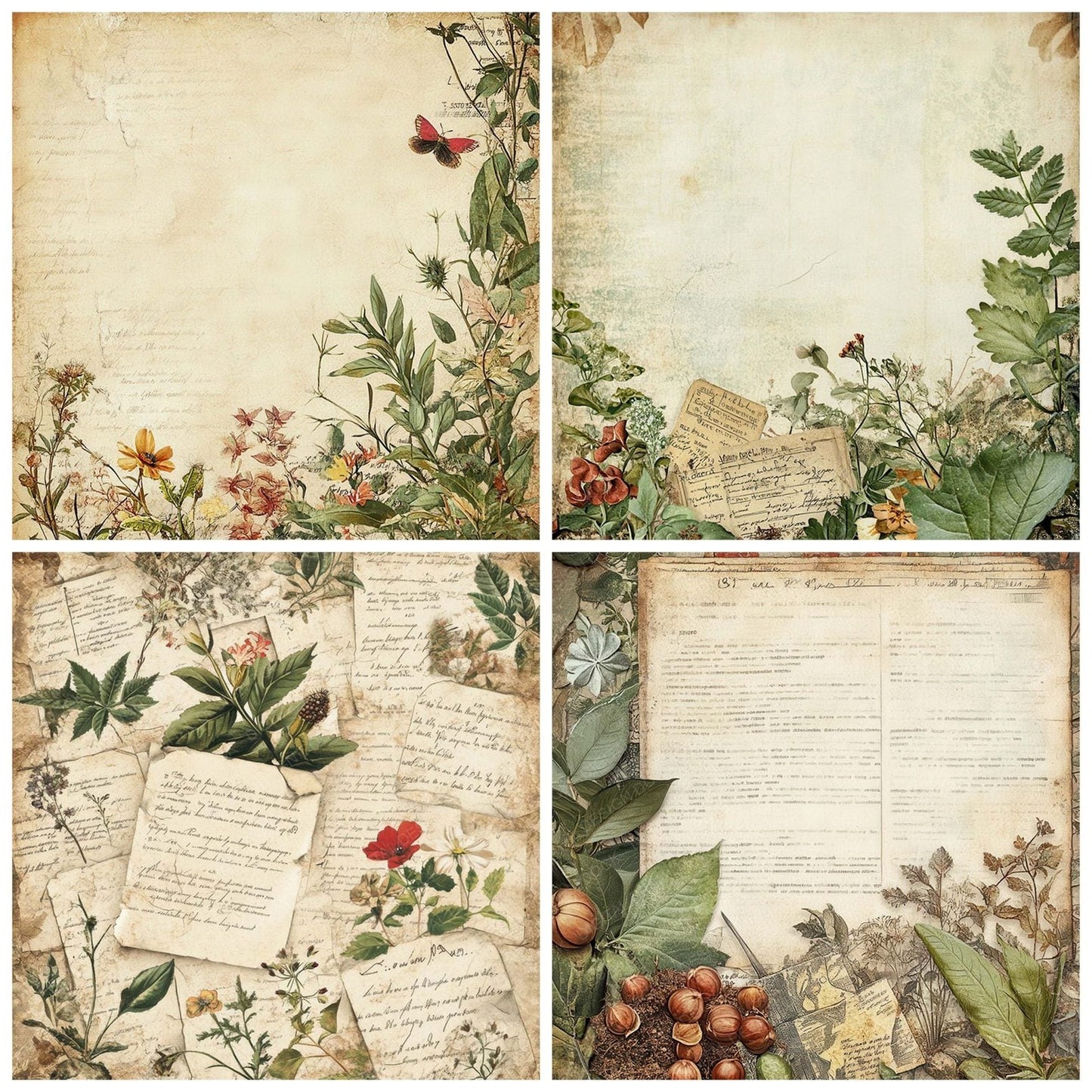 Victorian Decoupage Seed Packet Digital Paper Pack (DDD004207)
