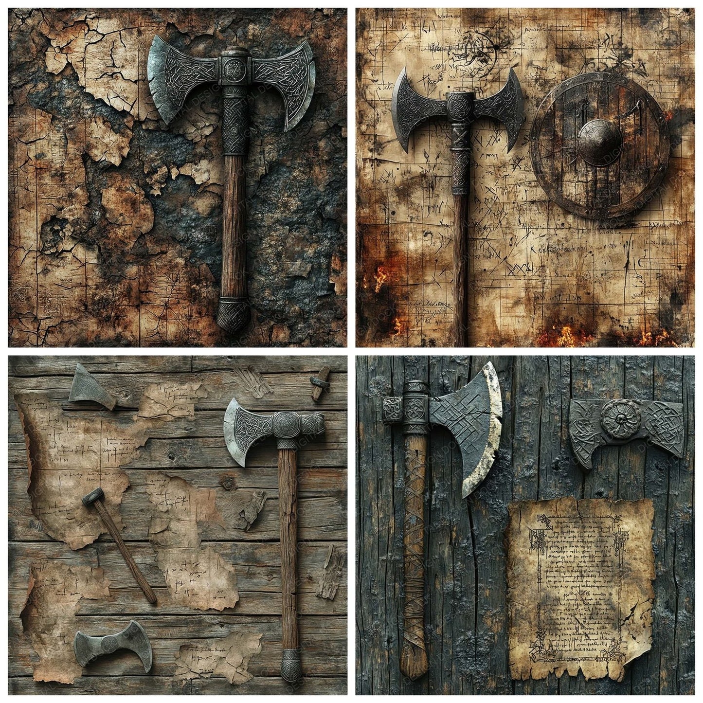 Viking Axe Shield Digital Paper Pack (DDD004220)