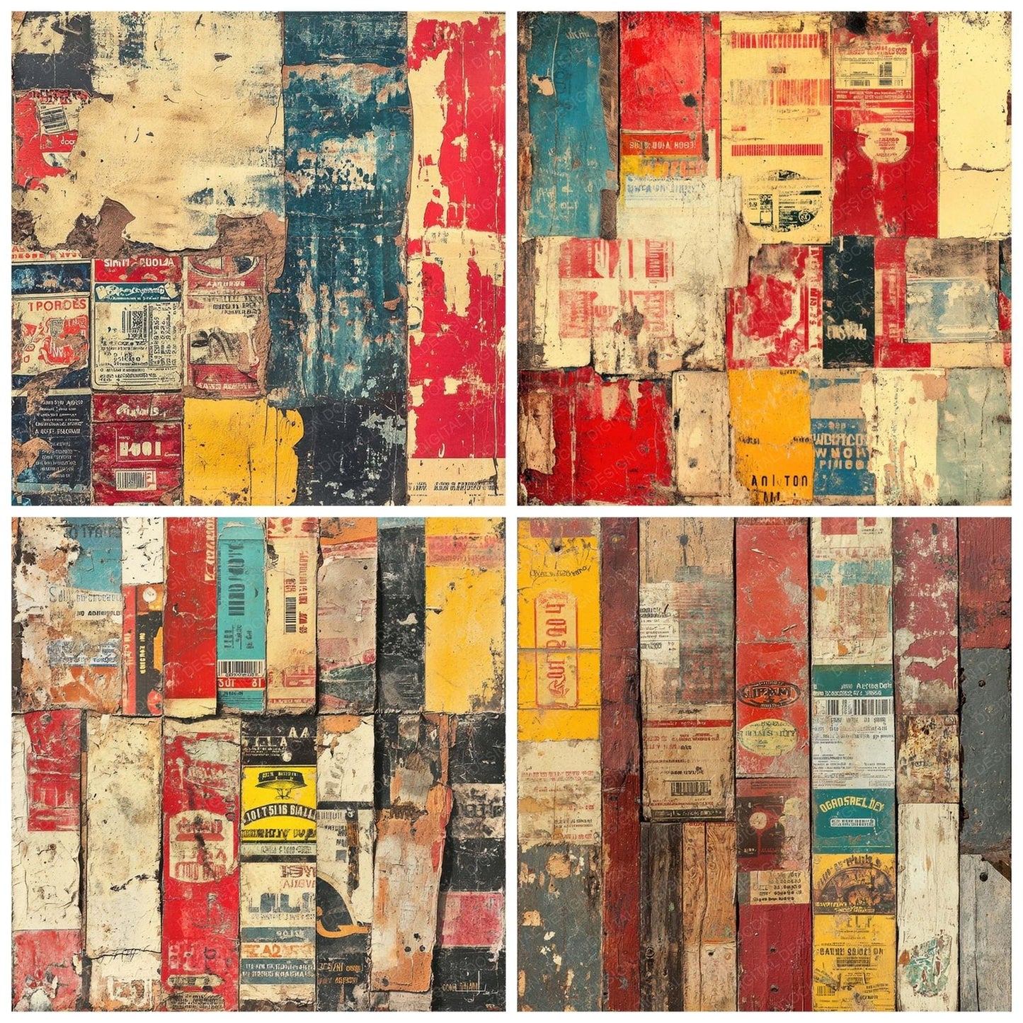 Vintage Box Labels Digital Paper Pack (DDD004226)
