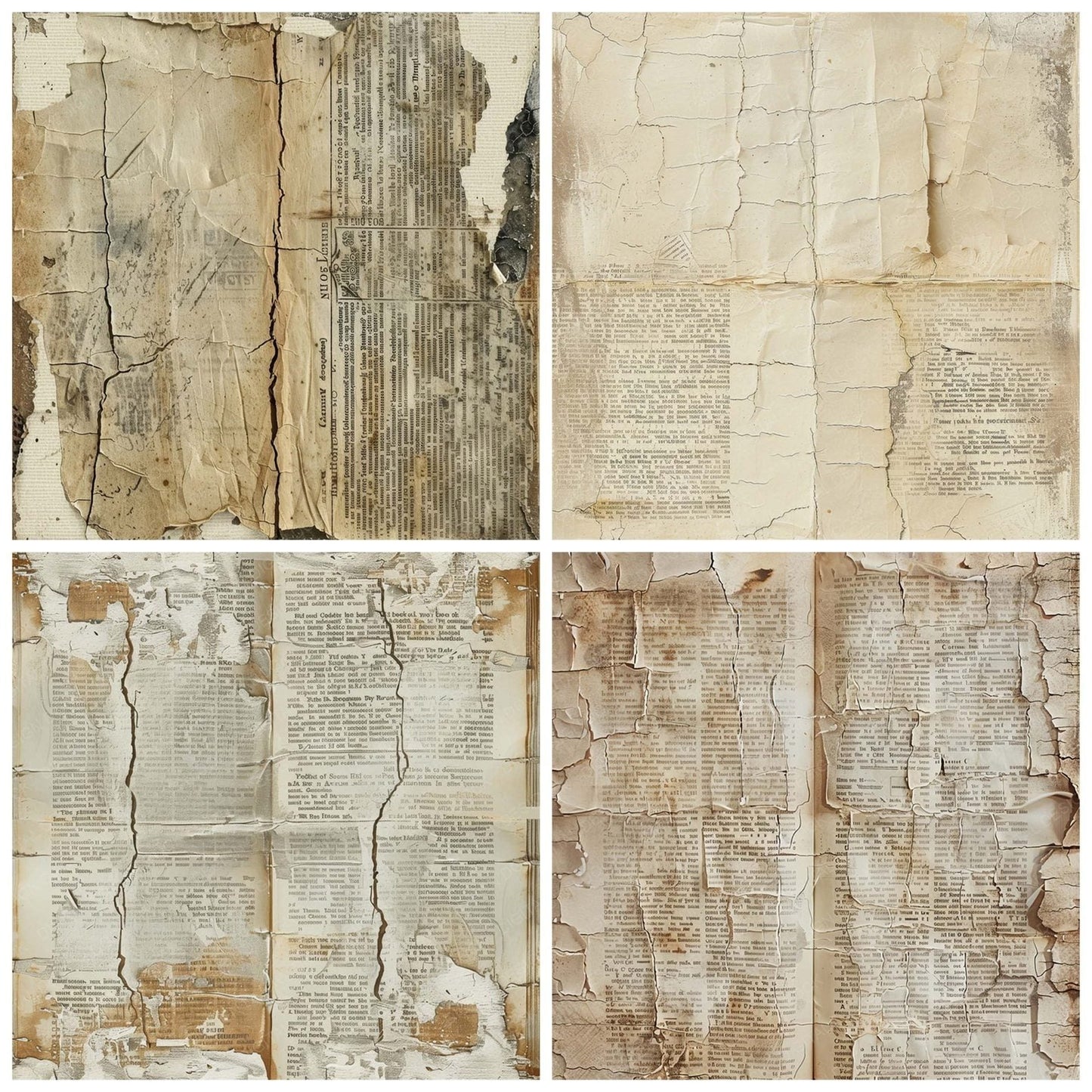 Vintage Digital Paper Antique Book Pages Digital Paper Pack (DDD004233)