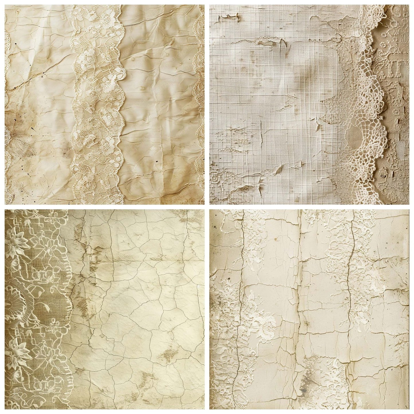 Vintage Digital Paper Antique Lace Digital Paper Pack (DDD004234)