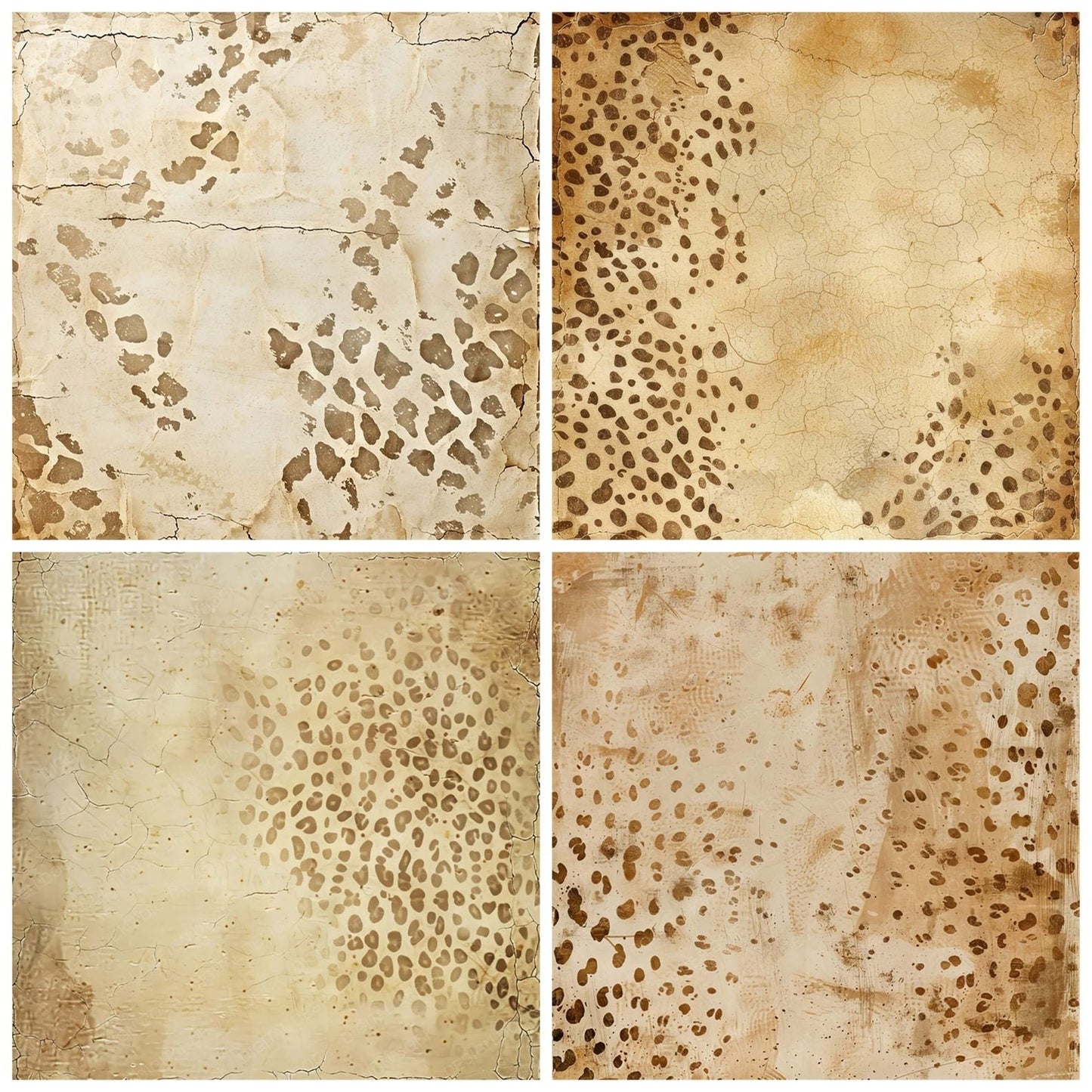 Vintage Digital Paper Cheetah Spots Print Digital Paper Pack (DDD004244)