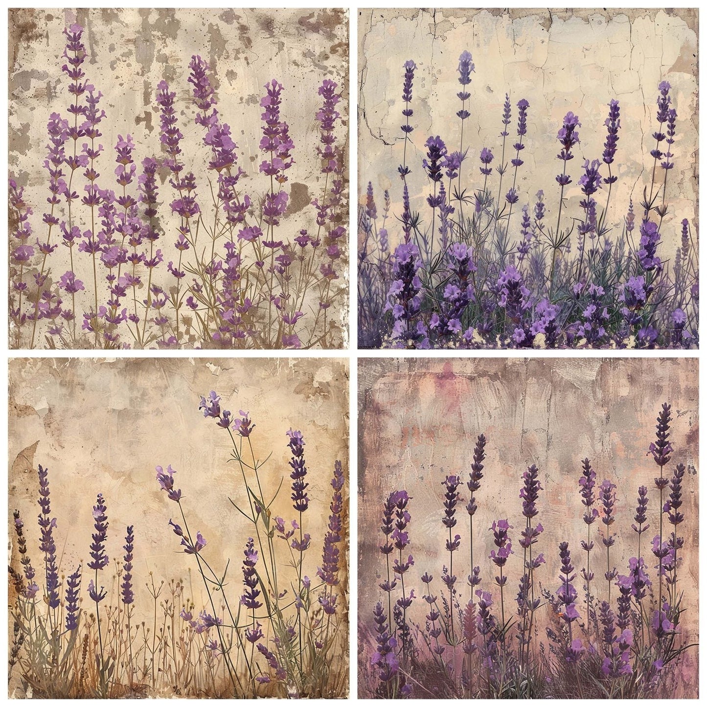 Vintage Digital Paper Lavender Field Digital Paper Pack (DDD004257)