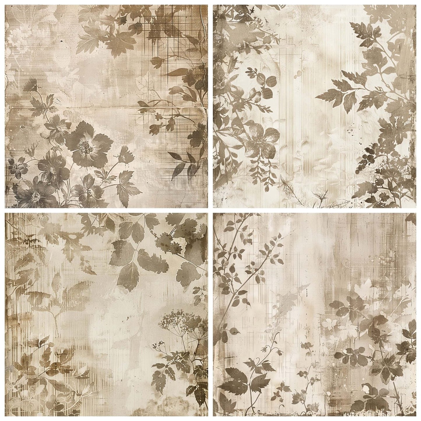 Vintage Digital Paper Layered Floral Vintage Digital Paper Pack (DDD004258)
