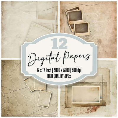 Vintage Digital Paper Polaroid Frame Digital Paper Pack (DDD004275)