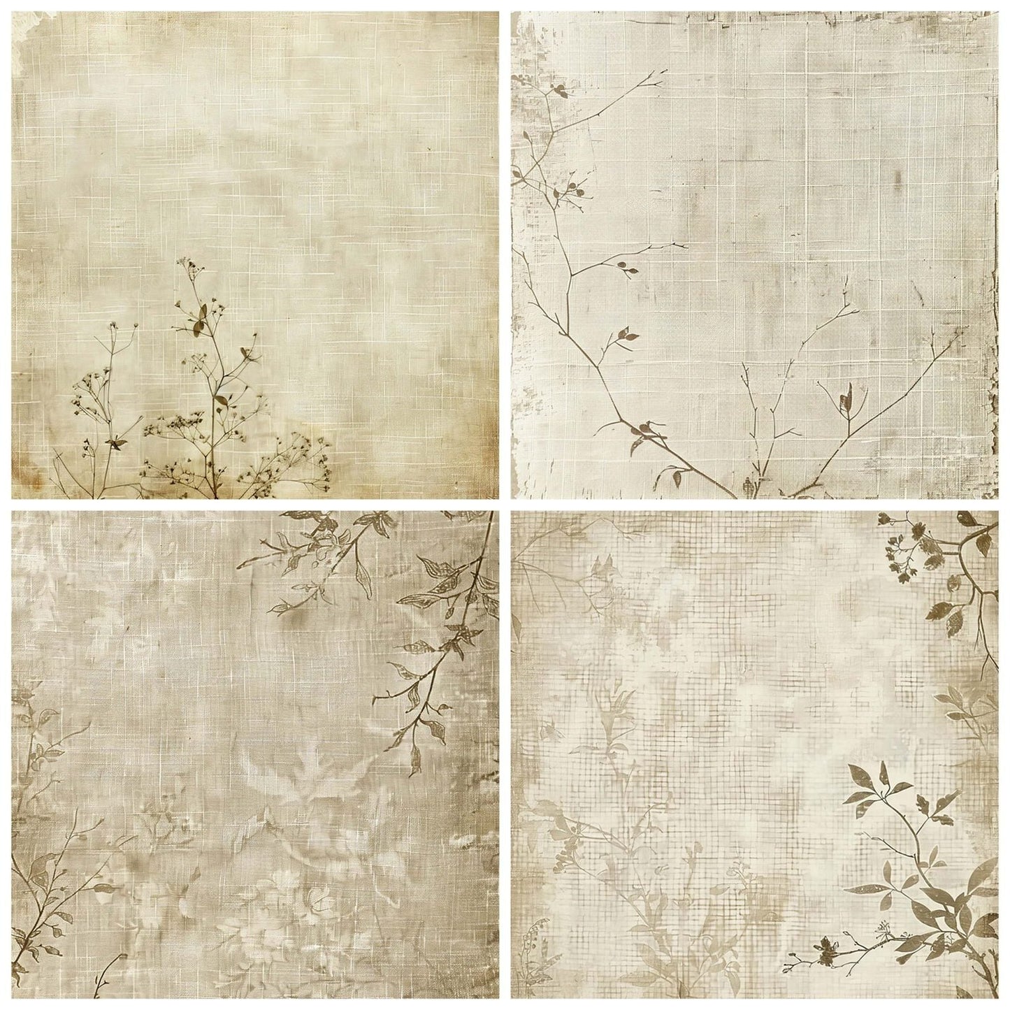 Vintage Digital Paper Soft Beige Linen Fabric Digital Paper Pack (DDD004285)